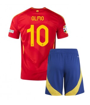 Billiga Spanien Dani Olmo #10 Hemmatröja Barn EM 2024 Kortärmad (+ Korta byxor)